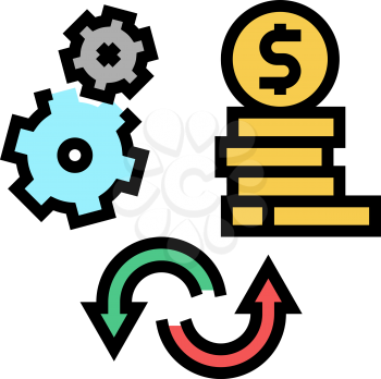 work to money converter color icon vector. work to money converter sign. isolated symbol illustration