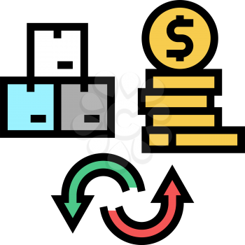 goods to money converter color icon vector. goods to money converter sign. isolated symbol illustration