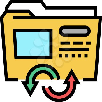 files converter color icon vector. files converter sign. isolated symbol illustration