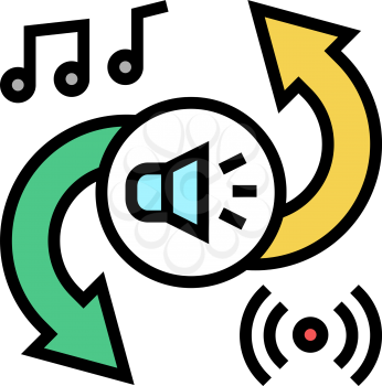 audio converter color icon vector. audio converter sign. isolated symbol illustration