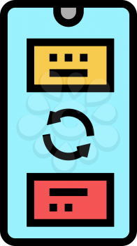 phone online application converter color icon vector. phone online application converter sign. isolated symbol illustration