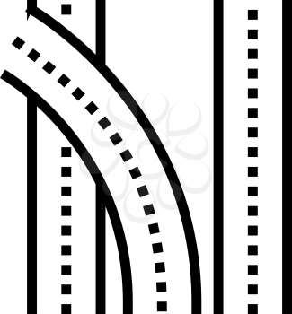 road multilevel interchange line icon vector. road multilevel interchange sign. isolated contour symbol black illustration