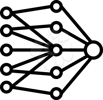 single layer neural network line icon vector. single layer neural network sign. isolated contour symbol black illustration