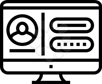 registration internet account line icon vector. registration internet account sign. isolated contour symbol black illustration