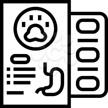 medicaments for pet stomach line icon vector. medicaments for pet stomach sign. isolated contour symbol black illustration