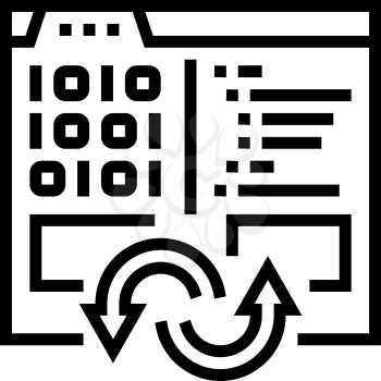 program code converter line icon vector. program code converter sign. isolated contour symbol black illustration