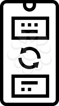 phone online application converter line icon vector. phone online application converter sign. isolated contour symbol black illustration