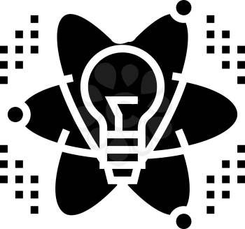 idea and realization neural network glyph icon vector. idea and realization neural network sign. isolated contour symbol black illustration
