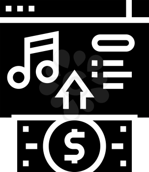buying music glyph icon vector. buying music sign. isolated contour symbol black illustration