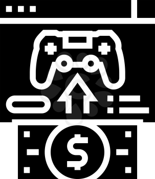 buying video game glyph icon vector. buying video game sign. isolated contour symbol black illustration
