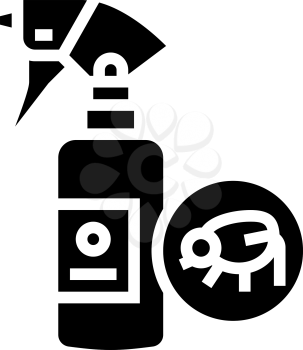 flea spray glyph icon vector. flea spray sign. isolated contour symbol black illustration