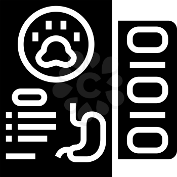 medicaments for pet stomach glyph icon vector. medicaments for pet stomach sign. isolated contour symbol black illustration