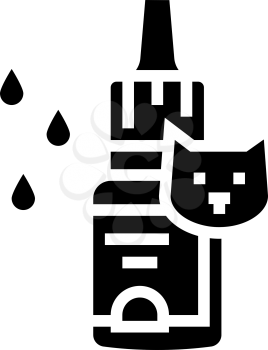 eye drops for cat glyph icon vector. eye drops for cat sign. isolated contour symbol black illustration