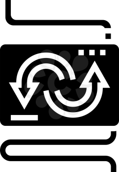 converter and exchange glyph icon vector. converter and exchange sign. isolated contour symbol black illustration