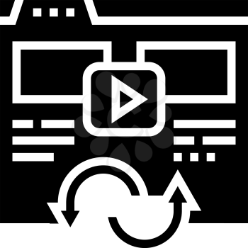 video converter glyph icon vector. video converter sign. isolated contour symbol black illustration