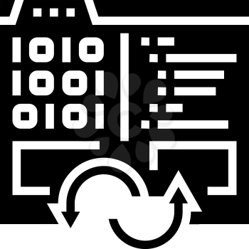program code converter glyph icon vector. program code converter sign. isolated contour symbol black illustration