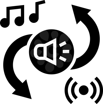 audio converter glyph icon vector. audio converter sign. isolated contour symbol black illustration