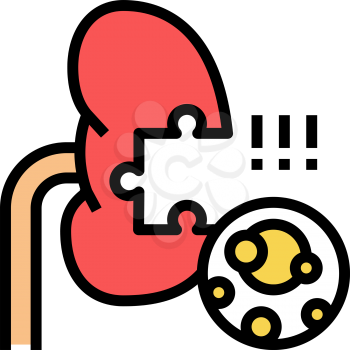 kidney stones gout symptom color icon vector. kidney stones gout symptom sign. isolated symbol illustration