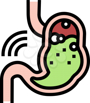 indigestion stomach color icon vector. indigestion stomach sign. isolated symbol illustration