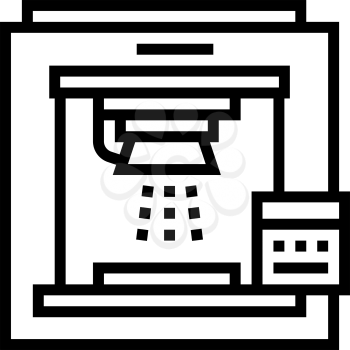 sandblasting machine line icon vector. sandblasting machine sign. isolated contour symbol black illustration