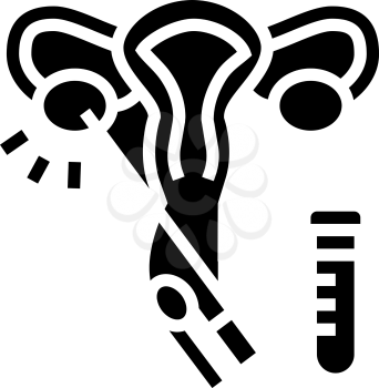 embryo transfer glyph icon vector. embryo transfer sign. isolated contour symbol black illustration