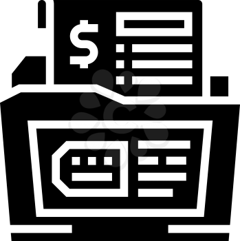 dossier allowance glyph icon vector. dossier allowance sign. isolated contour symbol black illustration