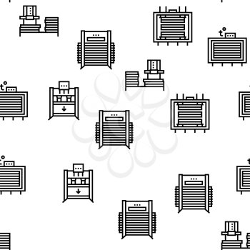 Plywood Production Vector Seamless Pattern Thin Line Illustration