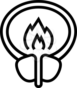 burning pain bladder line icon vector. burning pain bladder sign. isolated contour symbol black illustration