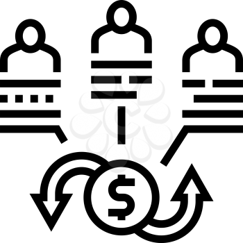 shareholders company share and business line icon vector. shareholders company share and business sign. isolated contour symbol black illustration