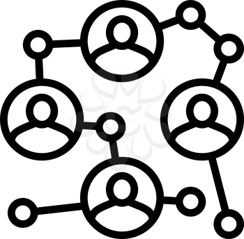chain of businessmen shareholders line icon vector. chain of businessmen shareholders sign. isolated contour symbol black illustration