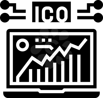 initial coin offering ico glyph icon vector. initial coin offering ico sign. isolated contour symbol black illustration