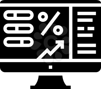 monitoring profit glyph icon vector. monitoring profit sign. isolated contour symbol black illustration