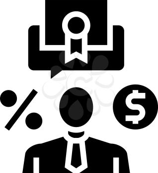 investor business glyph icon vector. investor business sign. isolated contour symbol black illustration