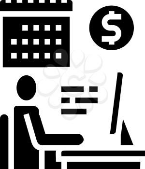 businessman trading online glyph icon vector. businessman trading online sign. isolated contour symbol black illustration