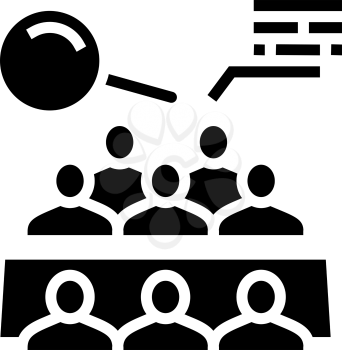 meeting of shareholders glyph icon vector. meeting of shareholders sign. isolated contour symbol black illustration