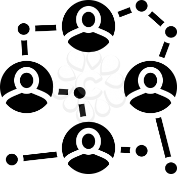 chain of businessmen shareholders glyph icon vector. chain of businessmen shareholders sign. isolated contour symbol black illustration