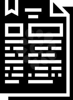 protocol document glyph icon vector. protocol document sign. isolated contour symbol black illustration