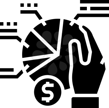 profit share glyph icon vector. profit share sign. isolated contour symbol black illustration