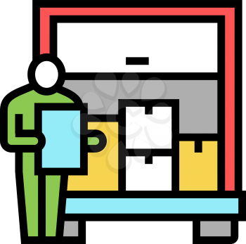 delivering service procurement color icon vector. delivering service procurement sign. isolated symbol illustration