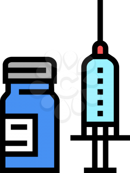 syringe anesthesia and ampoule color icon vector. syringe anesthesia and ampoule sign. isolated symbol illustration