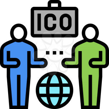 investors ico color icon vector. investors ico sign. isolated symbol illustration