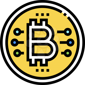 bitcoin coin ico color icon vector. bitcoin coin ico sign. isolated symbol illustration