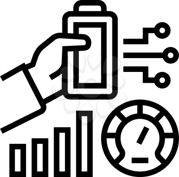 battery optimize line icon vector. battery optimize sign. isolated contour symbol black illustration