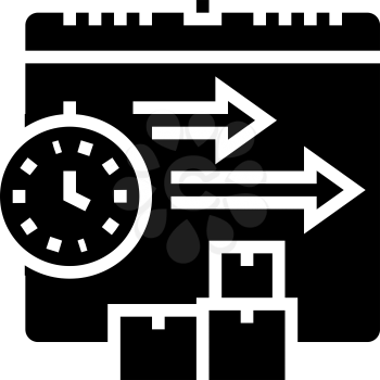 time delivery procurement glyph icon vector. time delivery procurement sign. isolated contour symbol black illustration