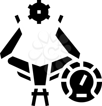 industry work process optimize glyph icon vector. industry work process optimize sign. isolated contour symbol black illustration