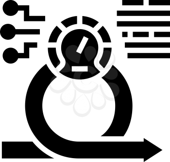speed achievement task optimization glyph icon vector. speed achievement task optimization sign. isolated contour symbol black illustration