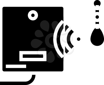 mini trinket with rfid chip glyph icon vector. mini trinket with rfid chip sign. isolated contour symbol black illustration