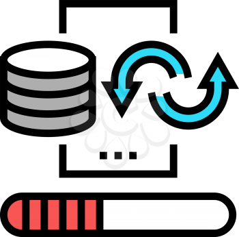 data cleaning digital processing color icon vector. data cleaning digital processing sign. isolated symbol illustration