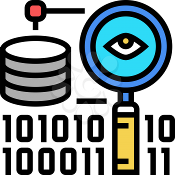 analysis binary digital processing color icon vector. analysis binary digital processing sign. isolated symbol illustration