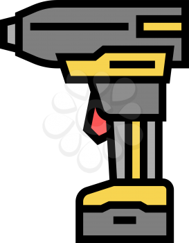 drill with air compressor color icon vector. drill with air compressor sign. isolated symbol illustration
